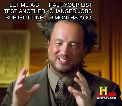 Sales meme about cold email lead generation